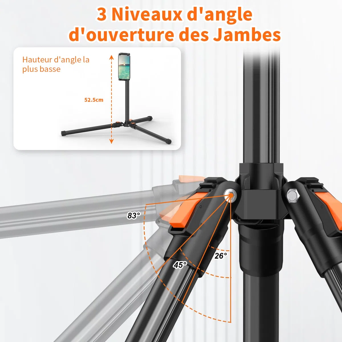 XXZU 182CM Support de Trépied pour Tablette, Trépied pour Téléphone Rotatif à 360° Support Tablette Lit Réglable en Hauteur Pliable pour Regarder/Diffuser en Direct Compatible avec Tablette Téléphone