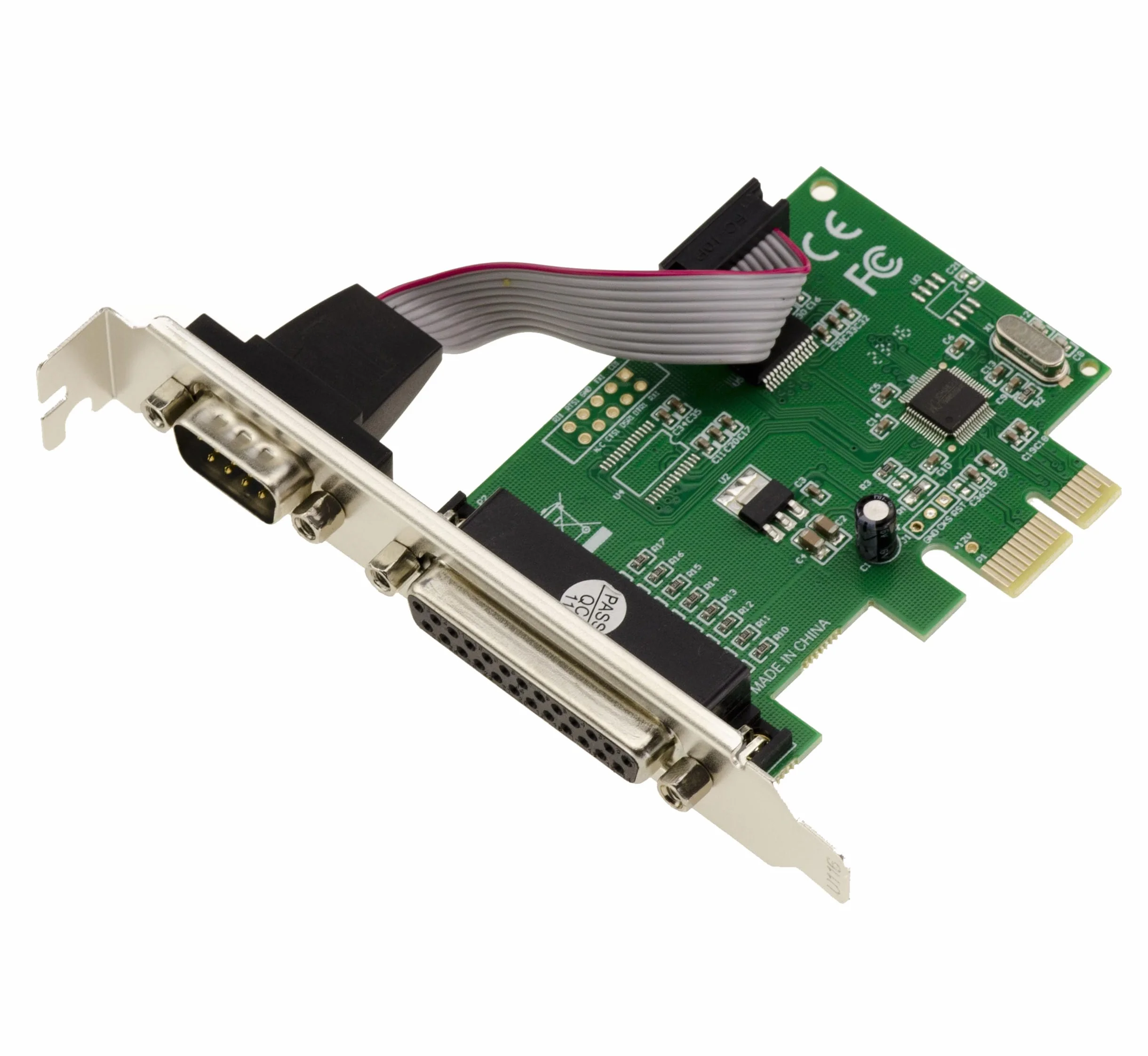 KALEA-INFORMATIQUE Carte contrôleur PCI Express PCIe Combo 1 Port série COM RS232 DB9 et 1 Port parallèle LPT DB25 avec Chipset WCH382L
