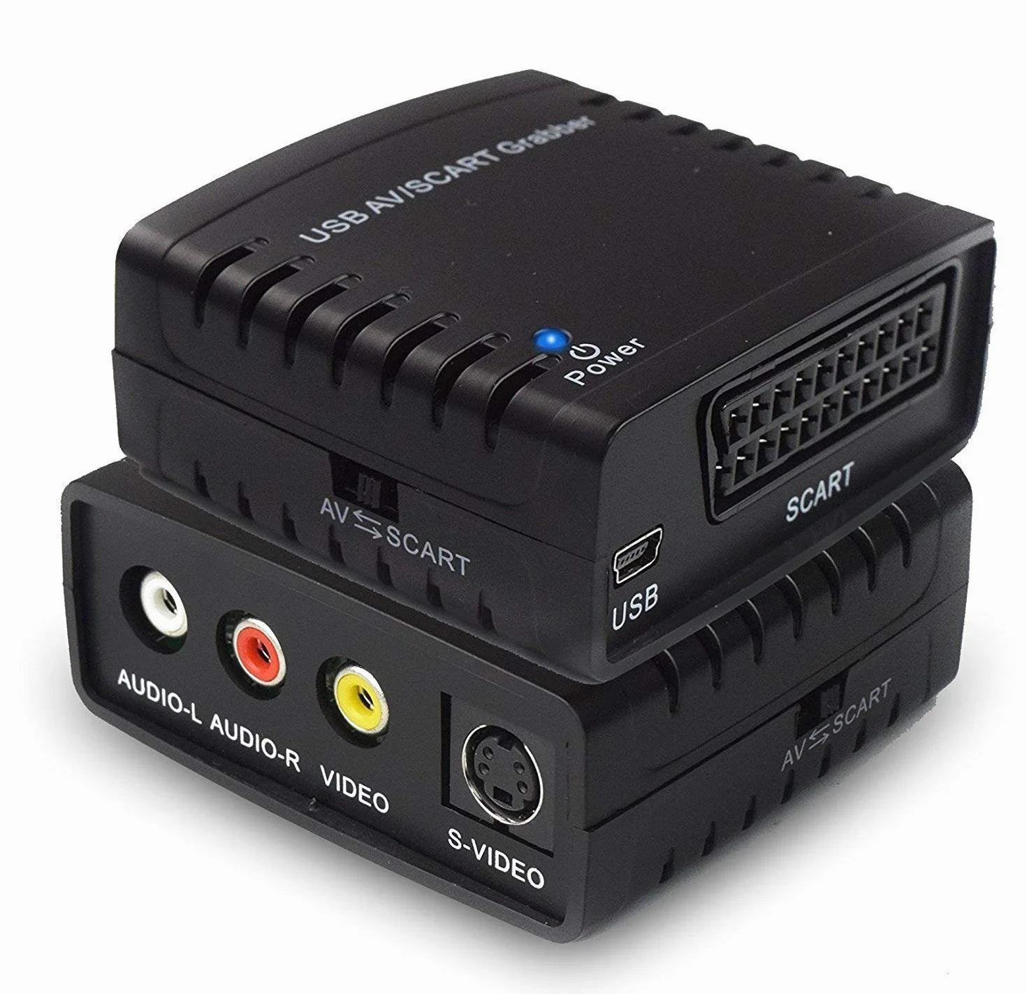 Rybozen Carte de Capture Vidéo Grabber Transfère Le Format TV Hi8 VHS vers DVD,Scart vers USB,Enregistreur Audio et vidéo pour Windows 7,8,10,11 / Mac OS Convertisseur analogique en numérique