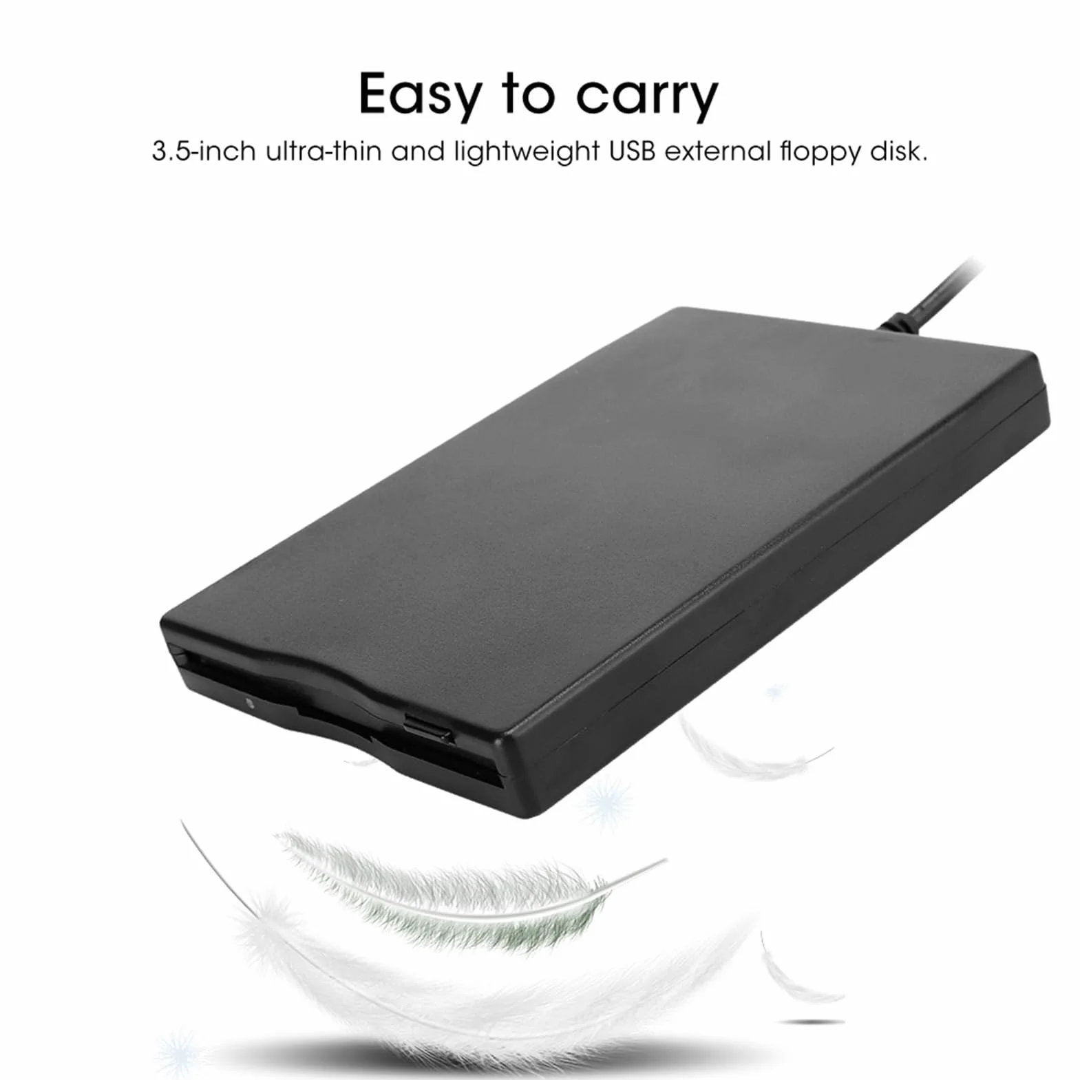 Goshyda Disque de Lecteur de Disquette Externe 3,5 Pouces Lecteur de Disquette Ultra-Mince sans Alimentation Externe pour Ordinateurs de Bureau et Portables