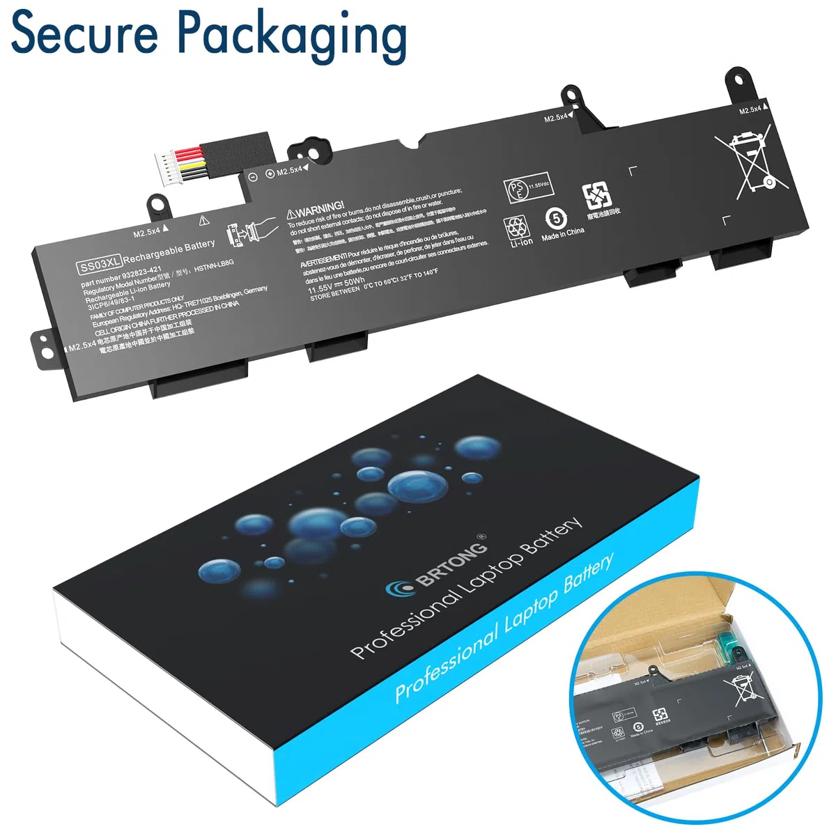 HSTNN-LB8G SS03XL Batterie de Remplacement pour HP EliteBook 735 745 730 740 830 846 G5, 735 745 840 830 G6 ZBook 14U G5 G6 Series 932823-421 933321-855 HSS. N-I13C- 4 HSN-I12C HSN-I16C HSN-I17C-4