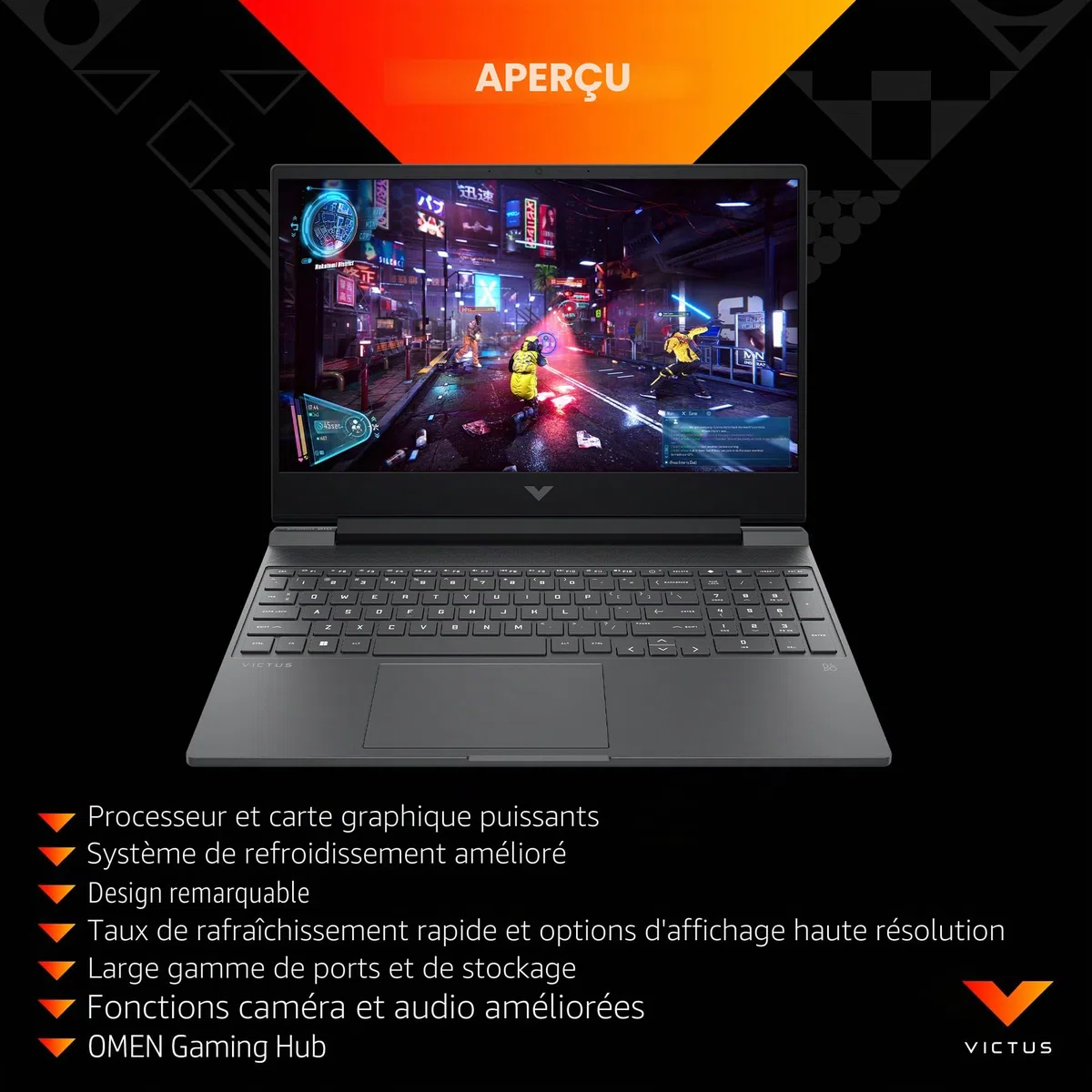 HP Victus Ordinateur Portable Gaming 15-fa1650nd | 15.6" Full HD Antiglare 144Hz IPS | Intel Core i5-12500H | 16GB RAM | 512GB SSD | NVIDIA GeForce RTX 4050 Carte Vidéo Window 11 Home OS QWERTY