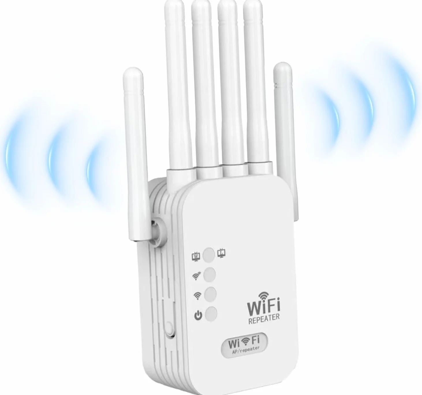 Répéteur WiFi Exterieur,2025 Nouveau repeteur WiFi Puissant,Amplificateur WiFi 6 antennes,2 Ports LAN,Répéteur WiFi 1200Mbps, Compatible avec Toutes Les Box Internet Ethernet Port