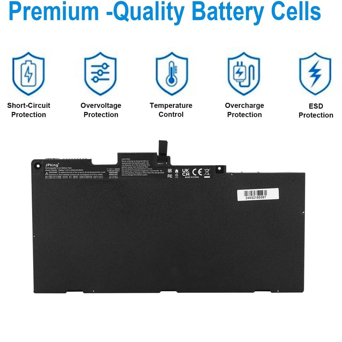 JPking CS03XL Batterie pour HP EliteBook 745 755 840 850 G3 G4 848 G3 ZBook 15u G3 G4 mt42 mt43 T7B32AA HSTNN-I33C-4 HSTNN-I33C-5 HSTNN-I41C-4 HSTNN-IB6Y HSTNN-UB6S HSTNN-IB6Y CS03046XL-PL 46WH