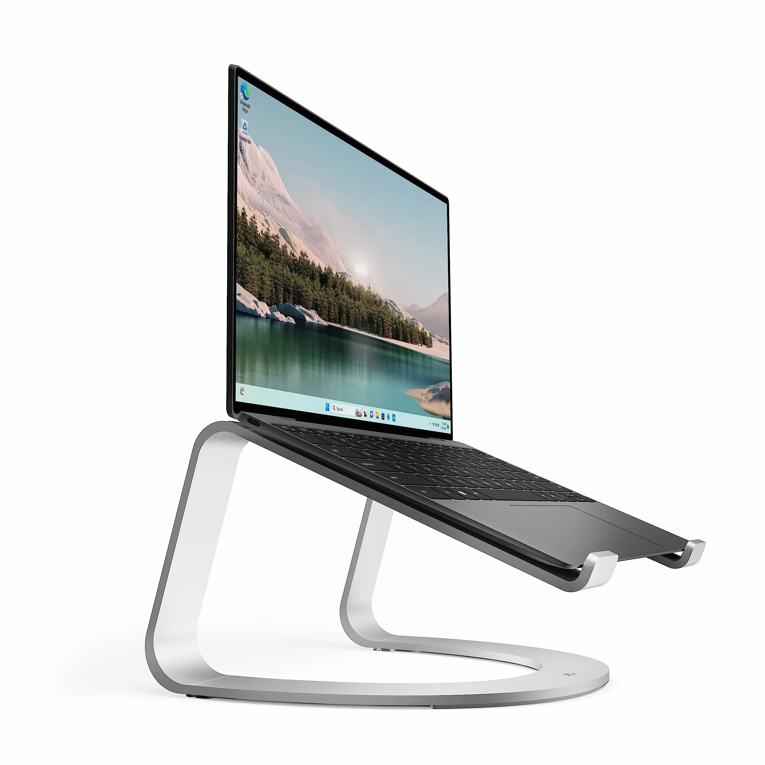 Twelve South Curve SE pour MacBooks et Ordinateurs Portables | Support de Refroidissement en Aluminium Ergonomique pour Bureau à Domicile ou au Bureau, Couleur Argent.