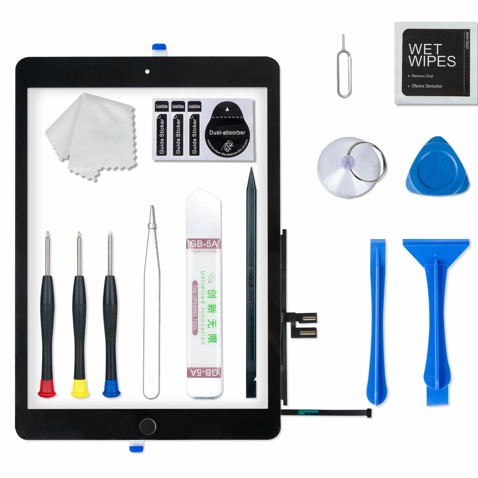 Écran tactile de rechange pour iPad 7 7e/8ème génération 2019 2020 10,2" pour 7ème ou 8ème génération A2197 A2198 A2200, A2270 A2428 A2429 A2430 avec bouton Home
