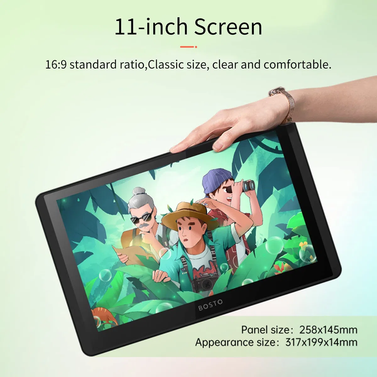 ZJchao Bosto 12HD A H LCD Graphics Drawing Tablet Monitor 11,6 Pouces 768p Résolution 8192 Tablette de Dessin à Alimentation USB pour MacOS