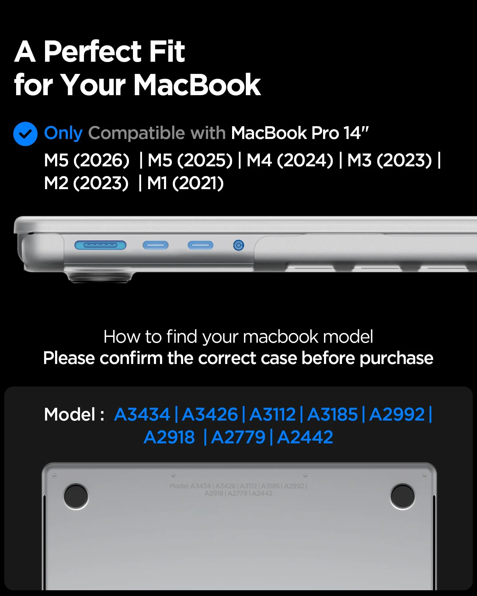 Spigen Air Skin Coque Compatible avec MacBook Pro 14 M5 Pro/M5 Max(2026), M5(2025), M4/M3/M2/M1/Pro/Max (2024/23/21) étui Rigide translucide Transparent - Transparent Givré