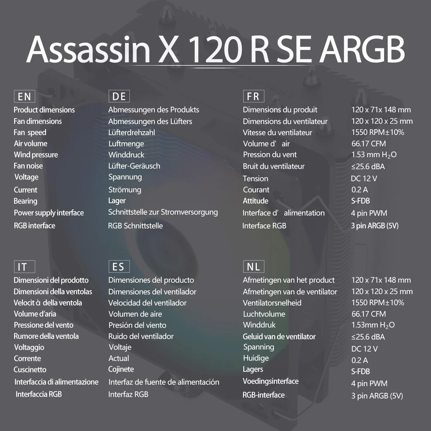 TR-Thermalright Assassin X 120R SE ARGB Refroidisseur de CPU - 4 Caloducs, Ventilateur Silencieux 120 mm, pour AMD AM4/AM5, Intel LGA1851/1700/115x/1200, Refroidisseur pour PC