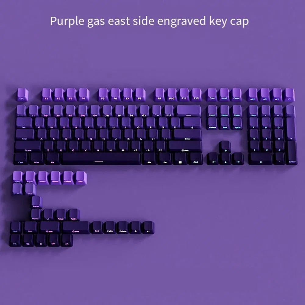 Gradient Double Coup Violet PBT Keycap Backlit Keycap 130 Key Full Keycaps Set pour Clavier Mécanique