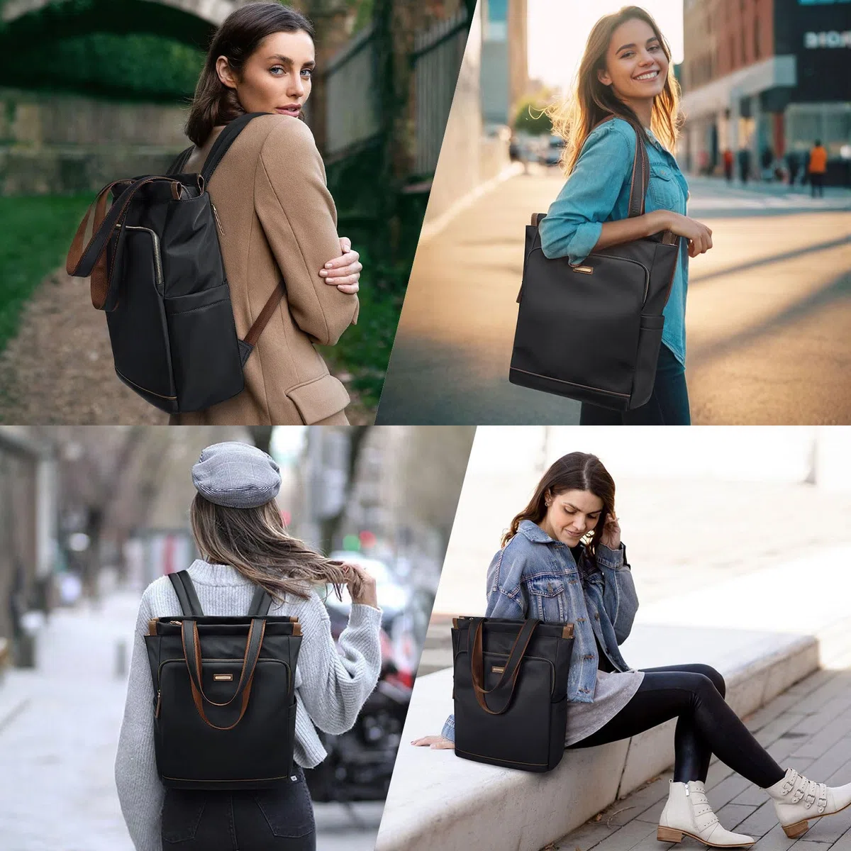 GOLF SUPAGS Sac à dos Convertible pour Ordinateur Portable pour Femmes Sac de Voyage Décontracté Notebook pour Travail Collège Voyage Loisirs