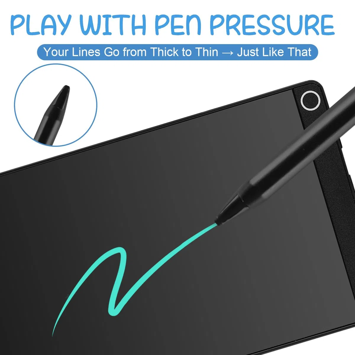 Tablette d'écriture LCD de 16,5 cm avec stylo pour adultes, bloc-notes électronique effaçable avec capteur Hall clair, bloc-notes de bureau de 16,5 cm, planche à dessin avec fonction de verrouillage