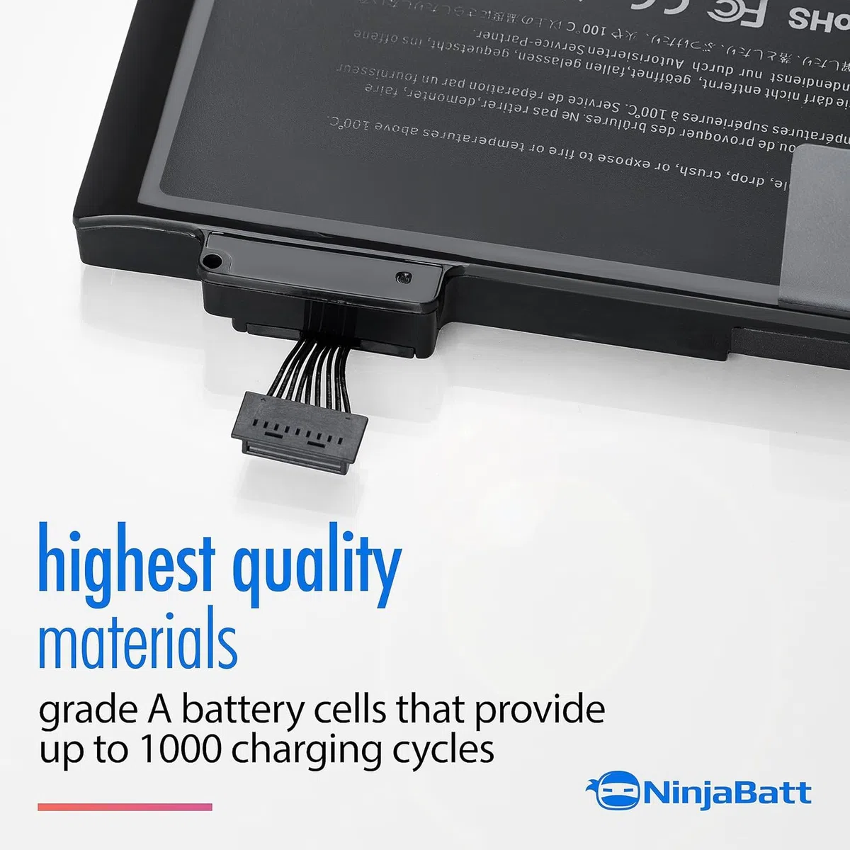 NinjaBatt Batterie A1278 A1322 pour MacBook Pro 13" [2009 2010 2011 2012 Years] - High Performance [76.56Wh/11.6V]