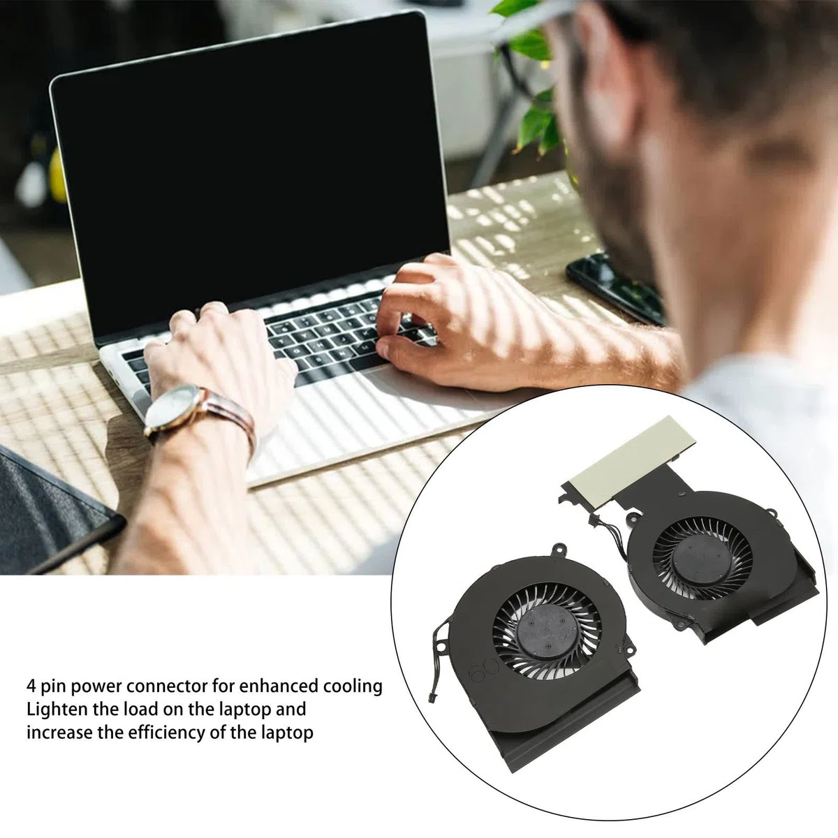 Remplacement du Ventilateur CPU GPU pour pour OMEN 15 Dc L30204 001 L29354 001 DC 5V 0.5A 4 Broches Ventilateur de Refroidissement pour Ordinateur Portable Professionnel(Ventilateur CPU et GPU)