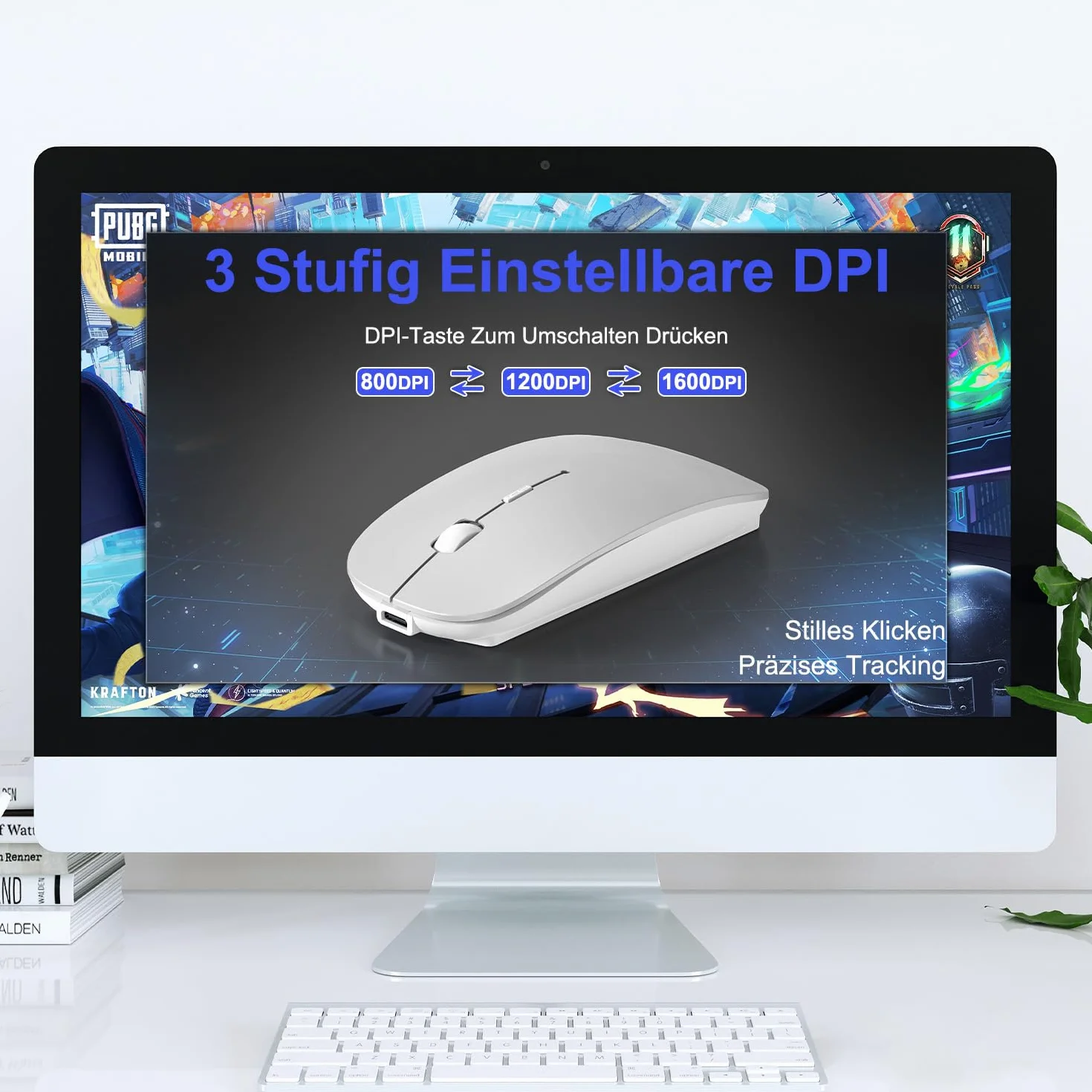 Souris Bluetooth sans Fil pour MacBook Pro/Air/Mac/iPad/Ordinateur Portable/Bureau/Mac/PC/Ordinateur/téléphone - Souris de Bureau Portable Fine et silencieuse avec Adaptateur USB-C 2,4 GHz