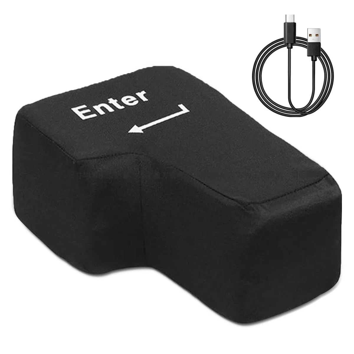 Grande Touche d'entrée,Gros Bouton Entrée,Touche Entrée avec Coussin de Bureau Clavier USB Gadget pour Anti-Stress,Outils de Soulagement du Stress pour le Bureau,Grand Coussin de Touche d'entrée