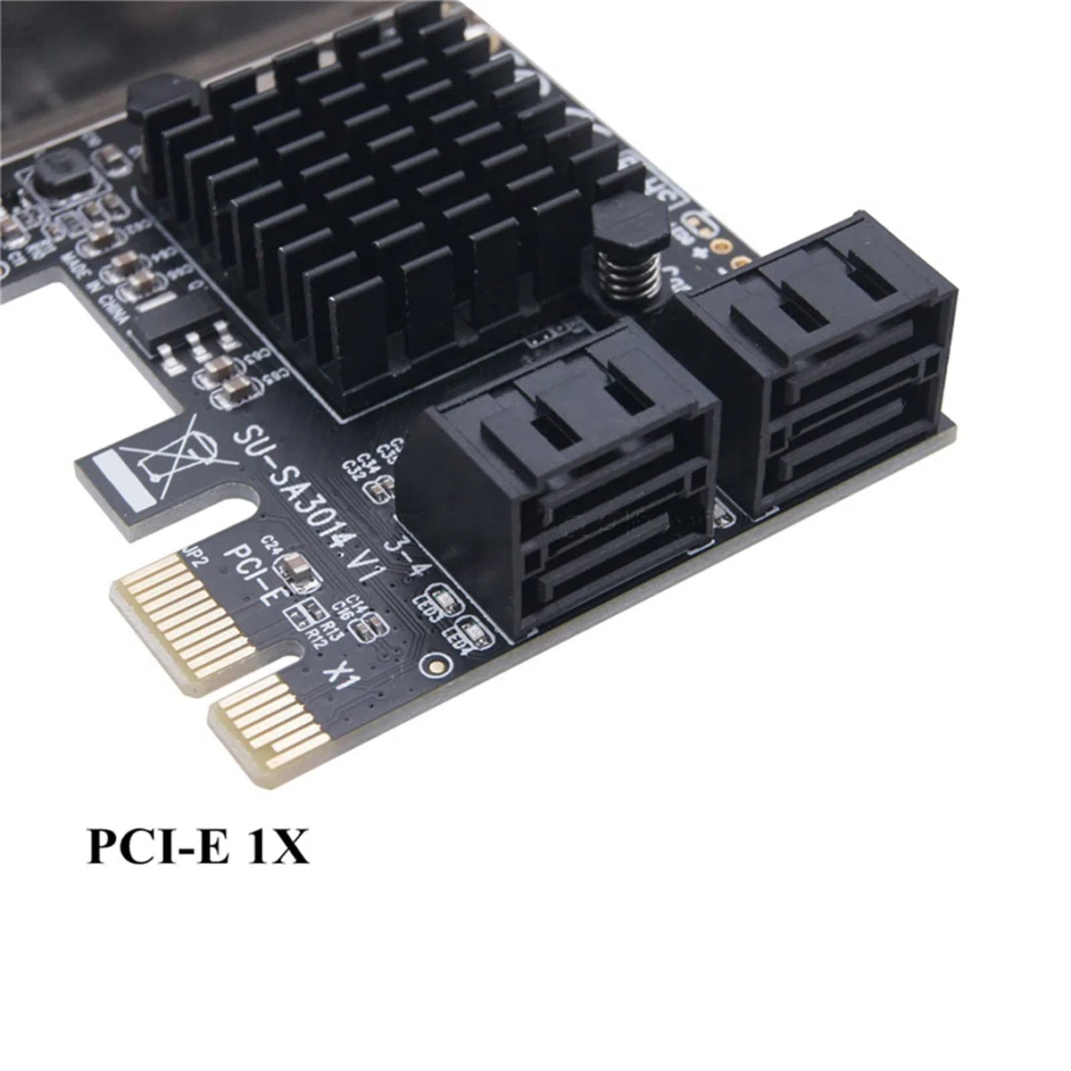 Carte PCIE SATA 4 ports 6 Gbps SATA 3.0 PCIE avec 4 câbles SATA, support et dissipateurs thermiques