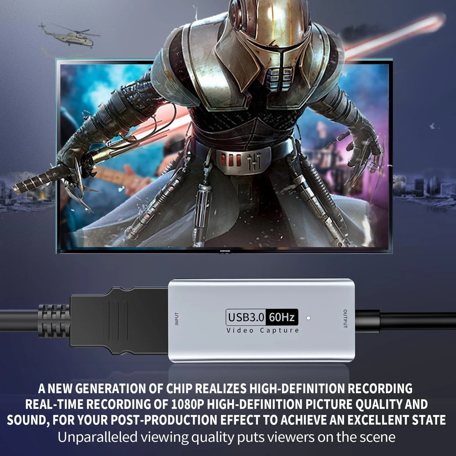 Carte d'acquisition vidéo Newhope, Carte de Capture 4K HDMI vers USB C 3.0, 1080P HD 60fps Live and Record Video Audio Grabber pour Les Jeux, Le Streaming, l'enseignement, la vidéoconférence