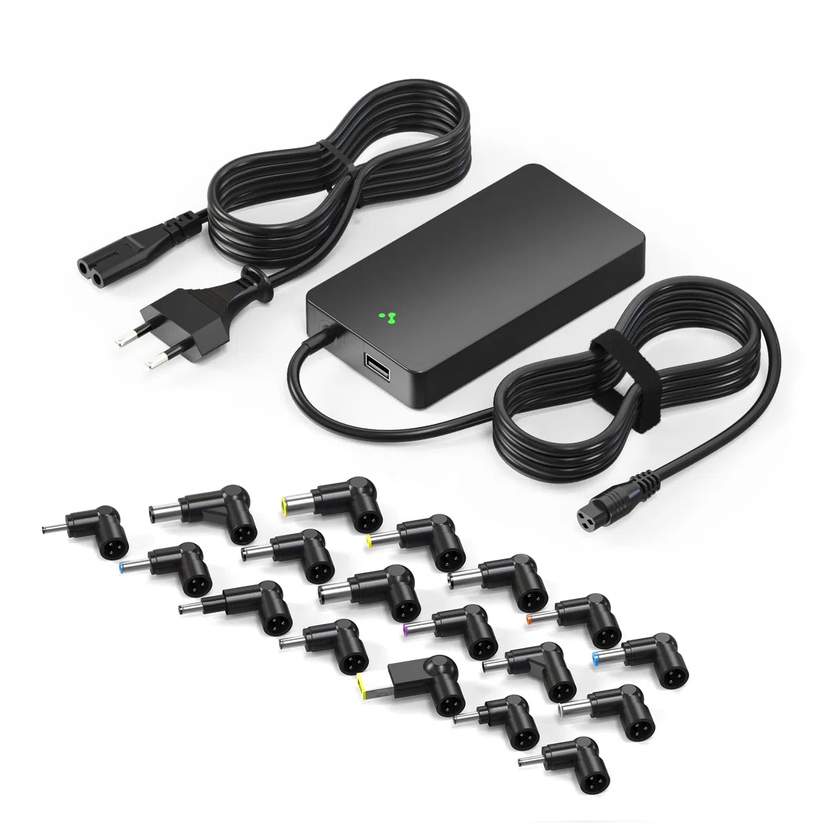 100W 90W 65W 45W Chargeur Universel PC Portable 12V, 15V, 18,5V 19V 19,5V 20V Adaptateur Alimentation Ordinateur pour HP Dell Toshiba IBM Lenovo Acer ASUS Samsung Sony Fujitsu, Pas de USB-C