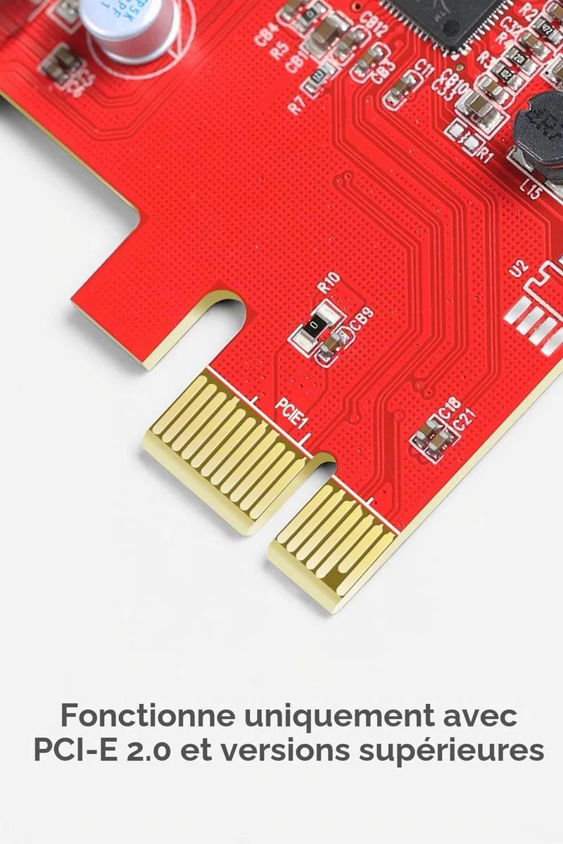 Inateck Carte Contrôleur PCI Express USB 3.0 4 Ports PCI-E vers USB 3.0 avec 4pin vers 2x15pin câble et 15pin vers 2X SATA 15pinY-Cable Compatible Windows XP/Vista/7/8/10