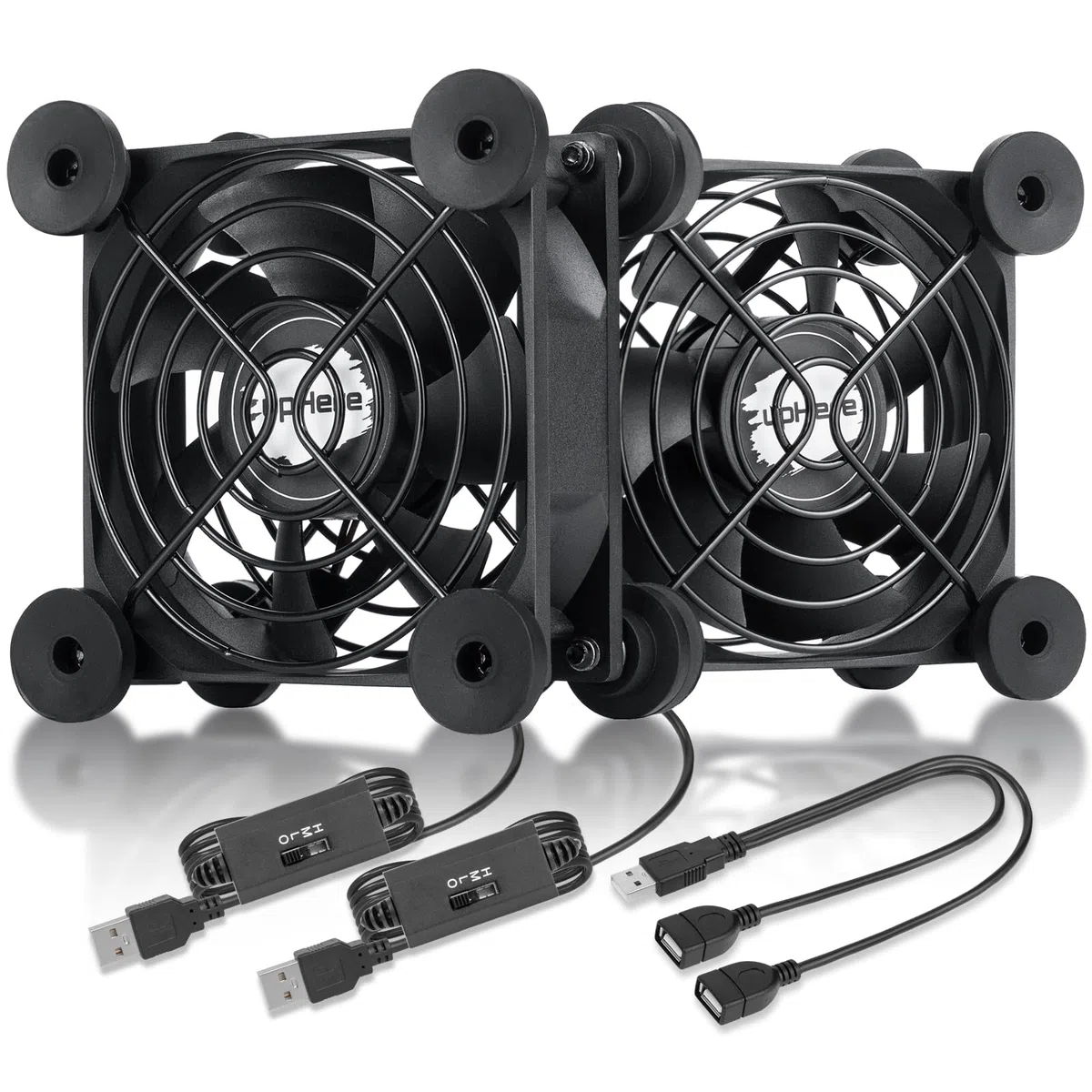 upHere ventilateur pc 80mm USB Silencieux Fan 5V Trois Vitesse Réglable ventilateur de Refroidissement pour PC/Xbox/Playstation/TV Box,etc.