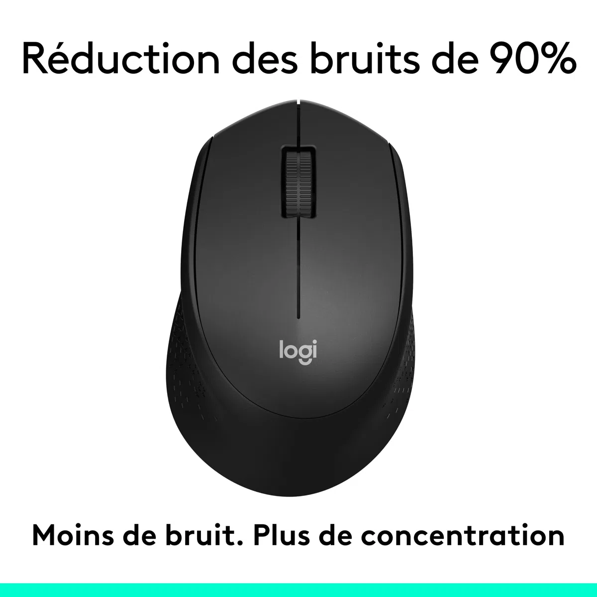 Logitech M330 Silent Plus Souris Sans Fil, Récepteur Nano USB 2,4GHz, Résolution Capteur Optique 1000 ppp, Pile Durée 2 ans, Compatible PC, Mac, Ordinateur Portable, Chromebook - Noir