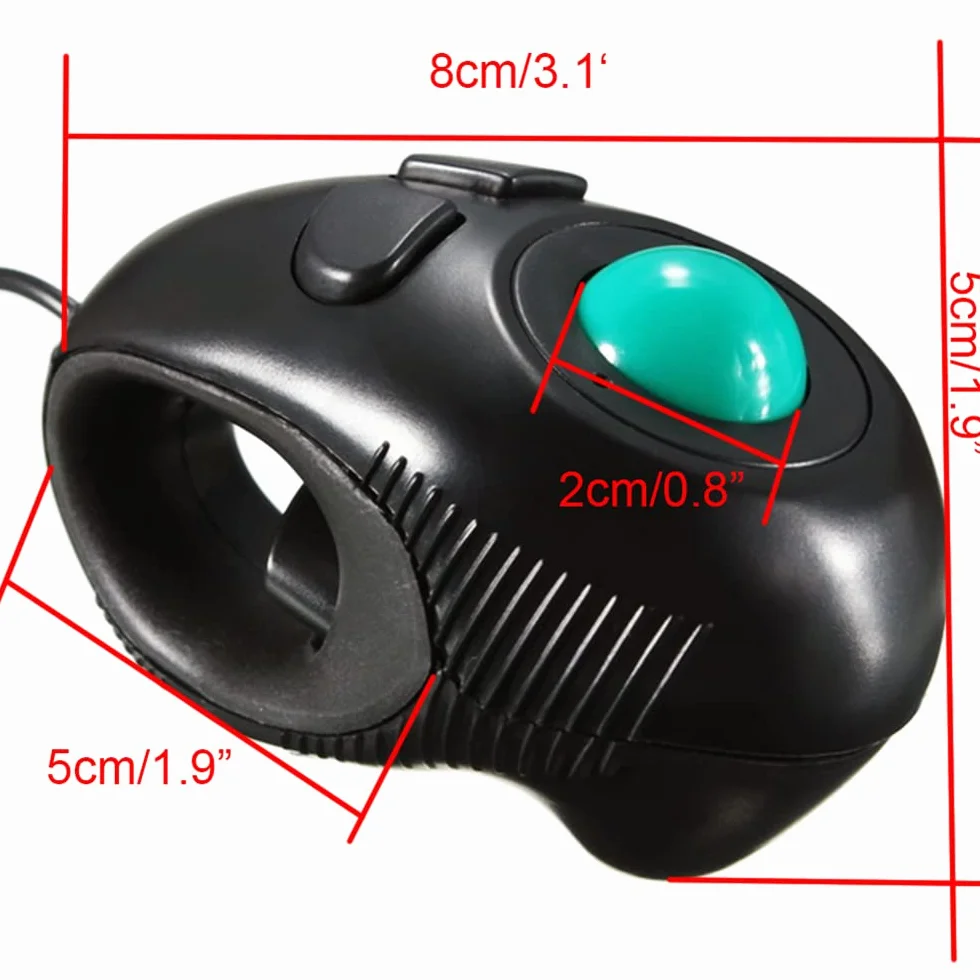 Générique Nouvelle Souris à Main pour Doigts, 4DB Mini Souris Trackball Souris Filaire Portable avec contrôle du Pouce pour Ordinateur PC Convient aux droitiers et aux gauchers