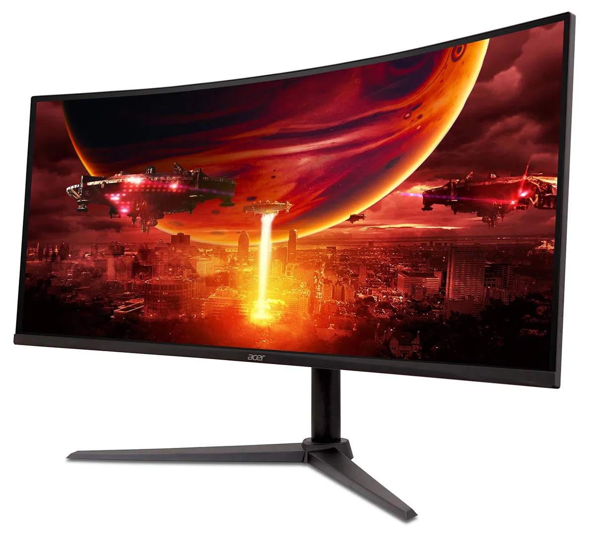Acer Nitro XZ342CUV3, Écran PC Gaming Incurvé 34" UltraWide QHD, 180Hz (Curve 1500R, 3440x1440, 21:9, Freesync Premium, 1ms (VRB), 400Nits, 2xHDMI 2.0/1xDP 1.4) Moniteur PC curve, Pied Ajustable, Noir