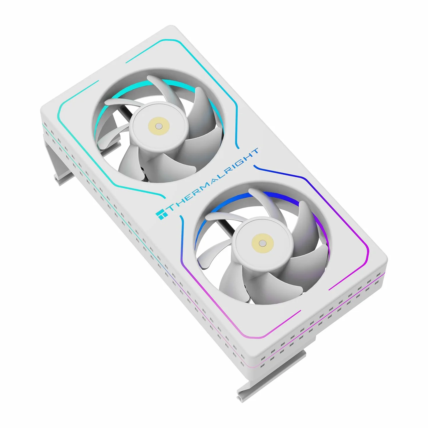 Thermalright MC-2 ARGB White Memory Cooler, double ventilateur avec design PWM 3200 tr/min, refroidisseur de RAM silencieux, flux d'air de 16,17 CFM pour kits de RAM DDR5/DDR4 de bureau (blanc)
