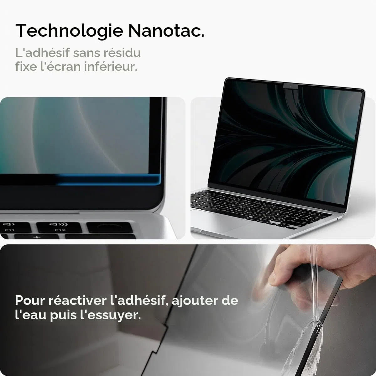 Spigen SafeView Filtre de Confidentialité Protection Écran pour MacBook Air 13 Pouces (M5 (2026) / M4 (2025) / M3(2024) / M2 (2022)), 1 Unité, Anti-espion, Extreme Résistant aux Rayures