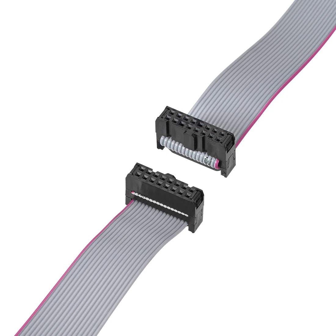sourcing map IDC Câble plat FC/FC Connecteur A 16 broches 2,54 mm Longueur 50 cm Gris