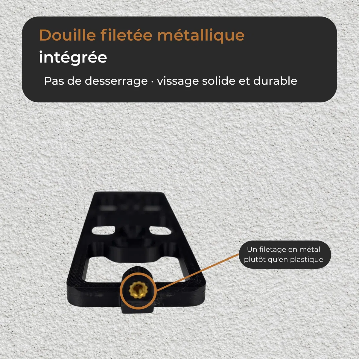 Generisch Support mural compatible avec Nuki Keypad 2 et NFC – Housse de protection antivol avec vis de sécurité Torx – Protection contre les intempéries – Finition imitation plâtre - Noir (avec toit