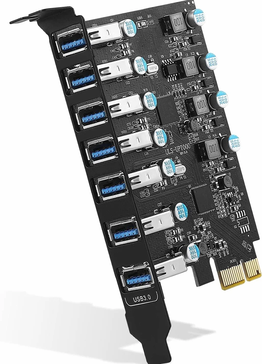 Carte PCI Express USB 3.0 5Gbps 7 Ports, FARBOKO Carte d'extension PCIe USB Interne für Desktop PC Windows
