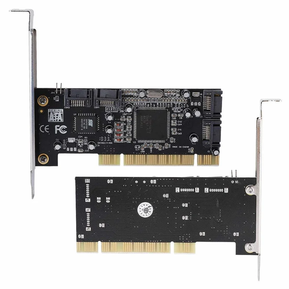 Carte PCI SATA, Carte contrôleur Interne pour Raid Sata 4 Ports PCI Chipset 1.5Gbps Sil3114