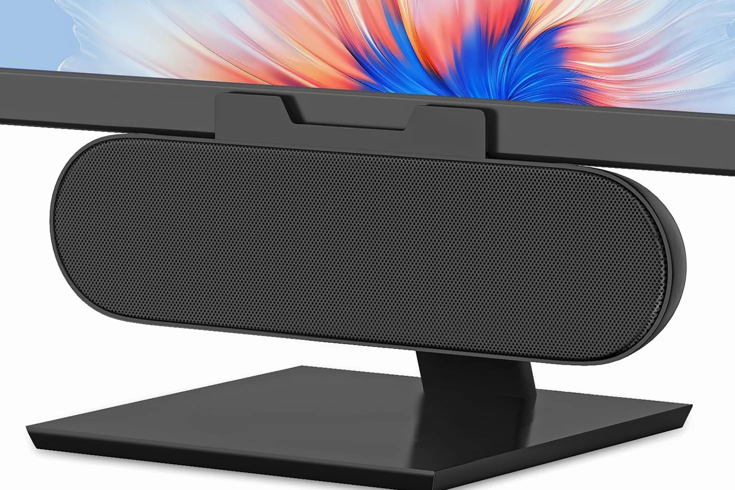 ZETIY Haut-Parleur USB, Enceinte PC pour Moniteur Portable, Mini Barre de Son avec Clipser pour Ordinateur Portable, Ordinateur de Bureau, Téléphone, Tablette - Plug & Play （Noir）