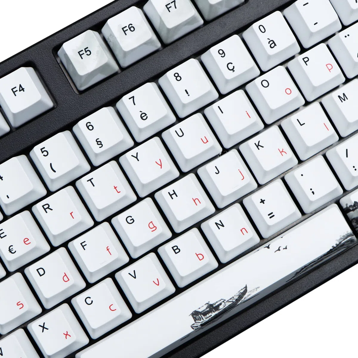 MOLGRIA Lot de capuchons de touches PBT personnalisé 62, 105, 109 pour clavier Gateron Kailh Cherry MX Switch ISO (fleur de prune), avec extracteur