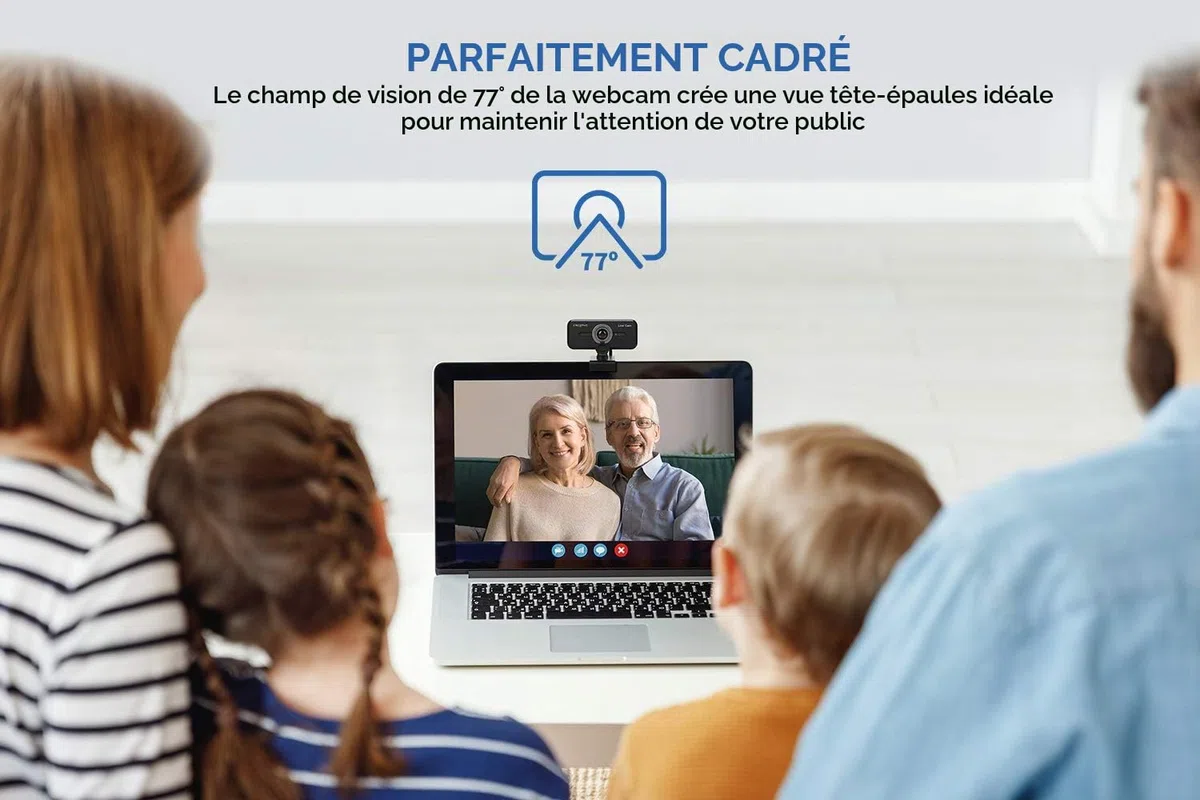 Creative Live! Cam Sync 1080p V2 Webcam USB grand angle avec fonction muet automatique et réduction du bruit pour les appels vidéo, double microphone intégré pour zoom, Skype