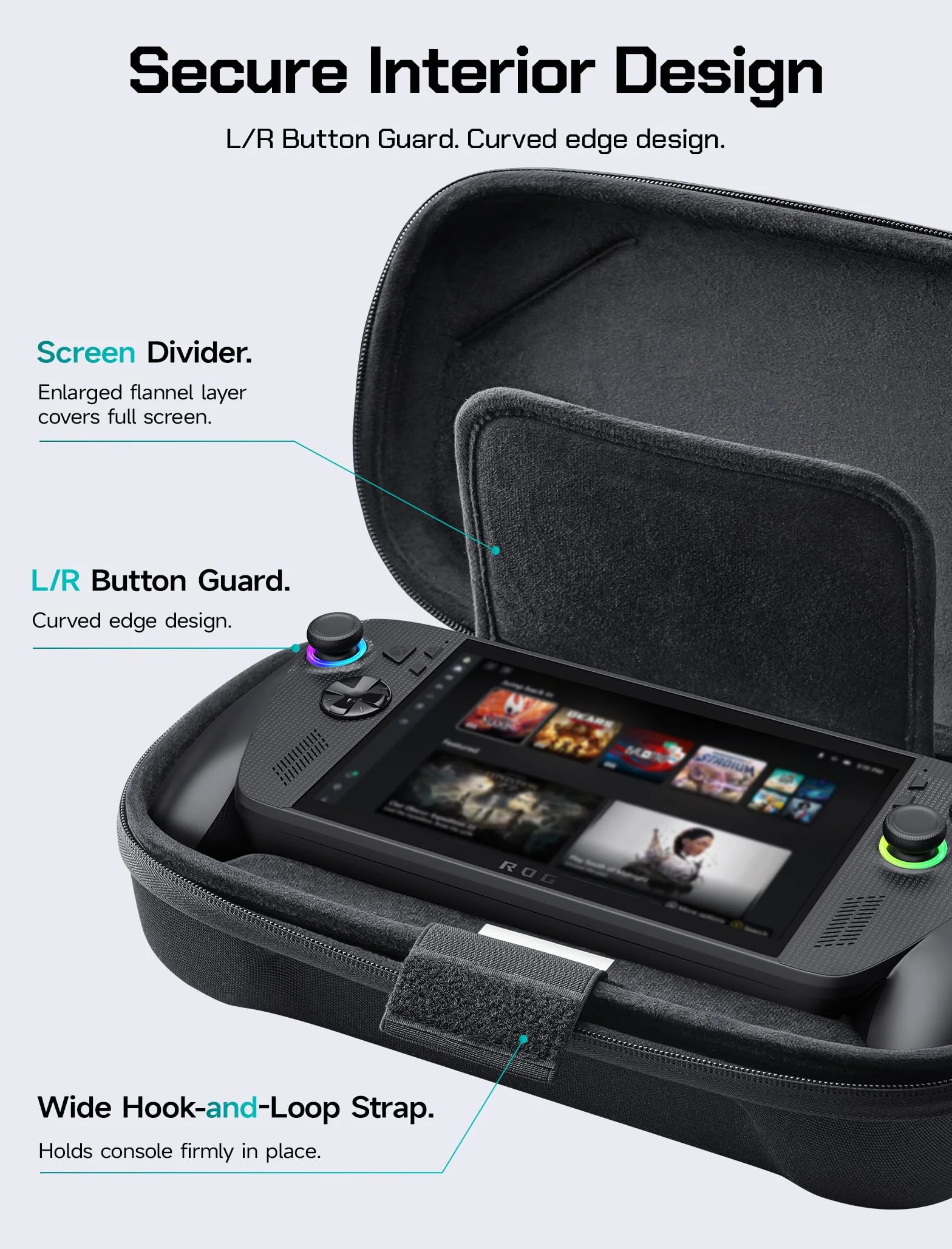 JSAUX Étui de transport pour ROG Xbox Ally / ROG Xbox Ally X (2025) - Coque rigide de protection à deux étages, étui de rangement de voyage portable à double couche pour adaptateur, câble et