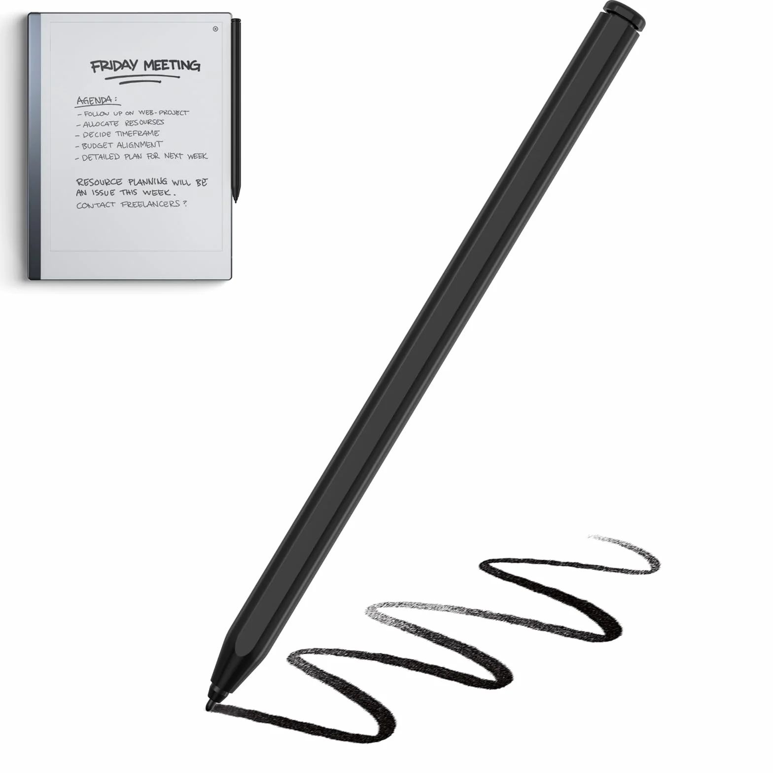 Stylet pour Remarkable 2, Stylet EMR avec Gomme, Sensible à l'inclinaison, Niveau de Pression 4096, Rejet de Paume et Adsorption Magnétique, Stylus Compatible avec Remarkable 2/1/Kindle Scribe
