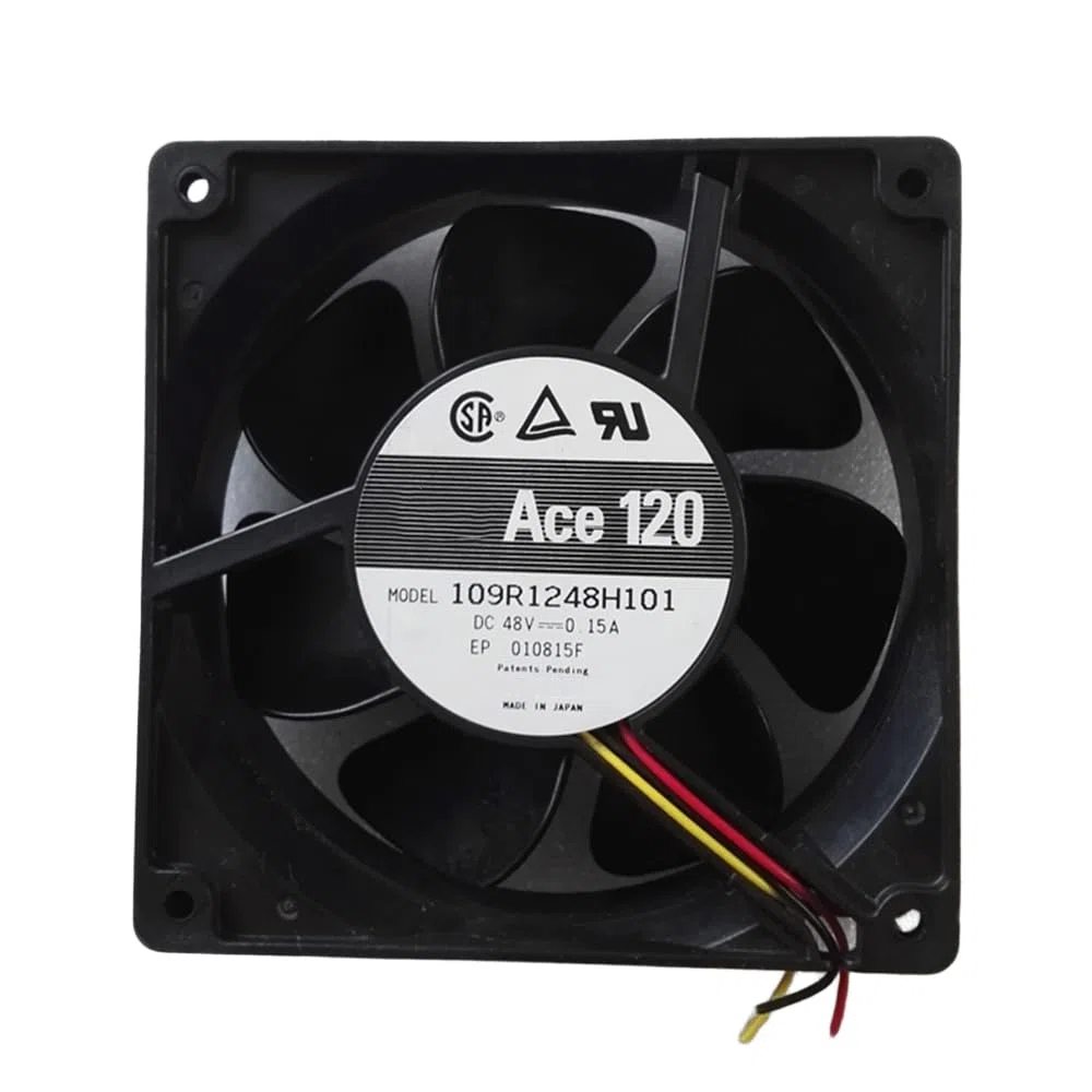 For Sanyo Denki 109R1248H101 12038 120x120x38mm 48V 0.15A 3-Wire Tachometer DC Axial Fan 88CFM 2600RPM 42dBA for Industrial Inverter Cabinet Cooling