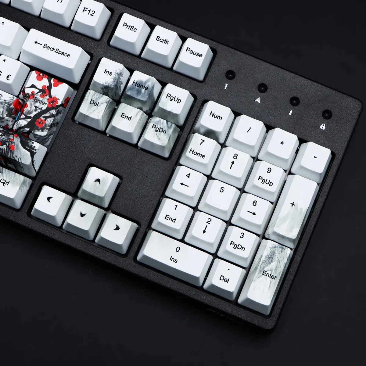 MOLGRIA Lot de capuchons de touches PBT personnalisé 62, 105, 109 pour clavier Gateron Kailh Cherry MX Switch ISO (fleur de prune), avec extracteur