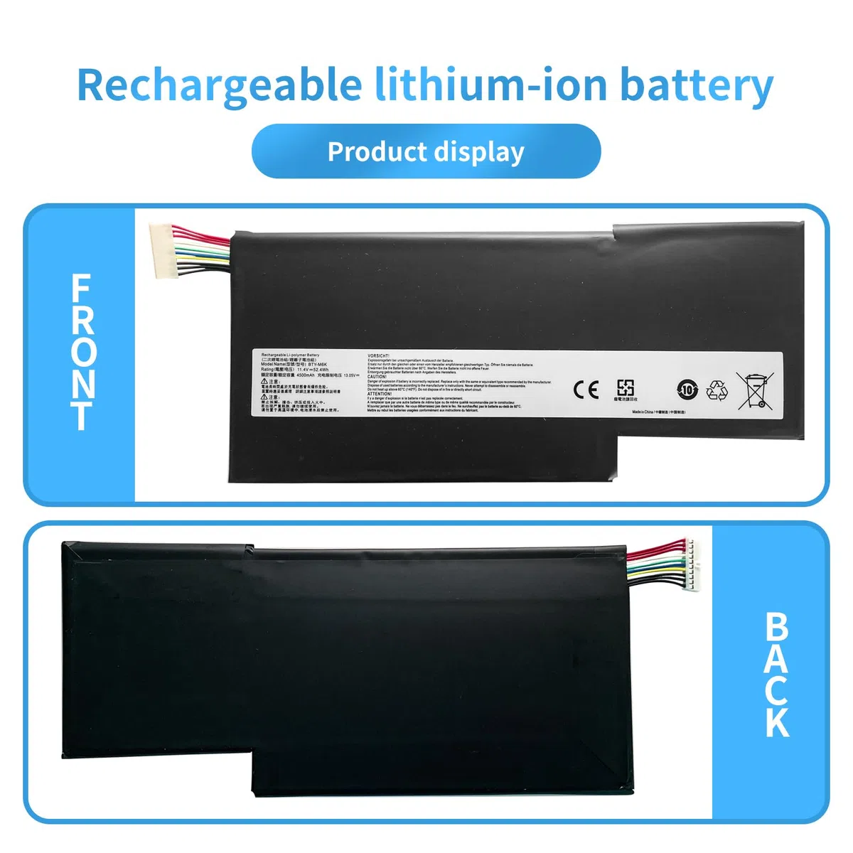 BTY-M6K Remplacement de la Batterie d'ordinateur Portable pour MSI Stealth Pro GS63VR 7RG 7RG-005 GF63 Thin 8RC 8RD 9SC 9SCXR 8RD-050NL 010ES GF75 Thin 3RD 8SC 8RD 8RC 8RX 9SC(11.4V 4500mAh/52.4Wh)