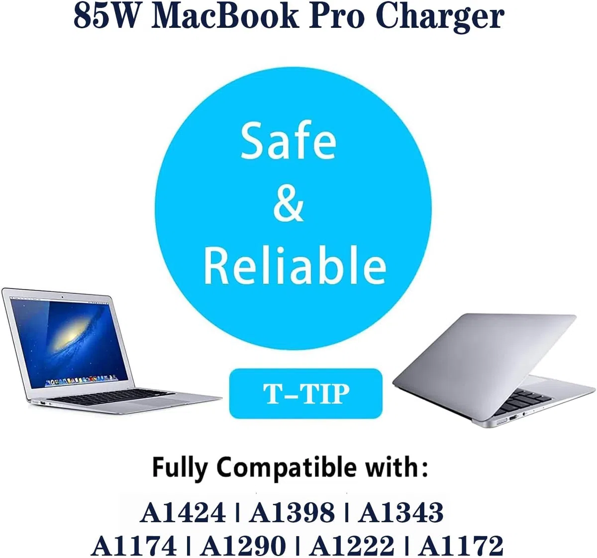 Remplacement Chargeur Macbook Air, 85W T-Tip Mac pour Chargeur Macbook Pro pour MacBook Air 13'' & 15'' MacBook Air 17'' Modèle A1424 A1398 A1425 A1502 A1435 A1465