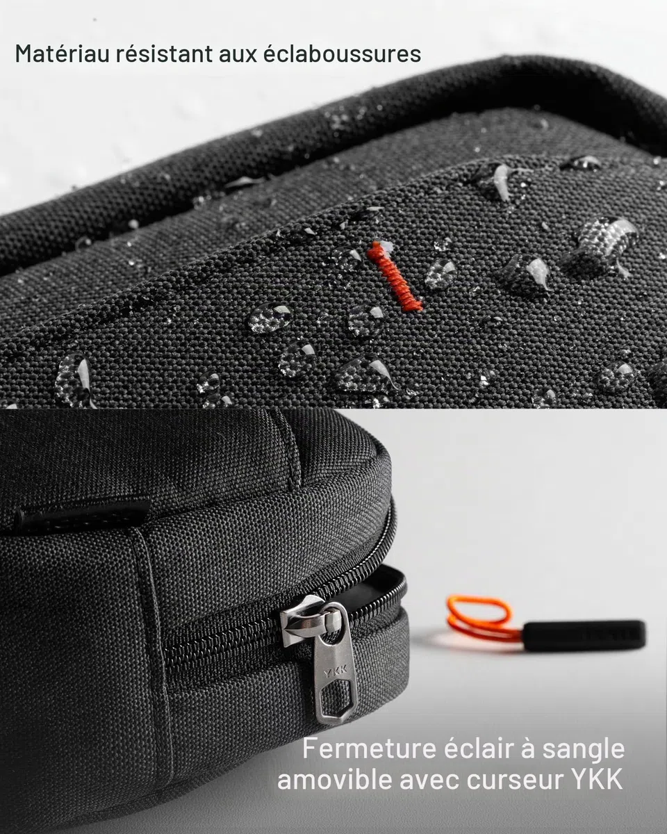 Inateck Sac de Rangement Câbles,Sac de Voyage Organisateur résistant aux éclaboussures, Pochette pour Accessoires électroniques, Compatible avec la Souris,Les câbles,l'alimentation Mobile, la clé USB