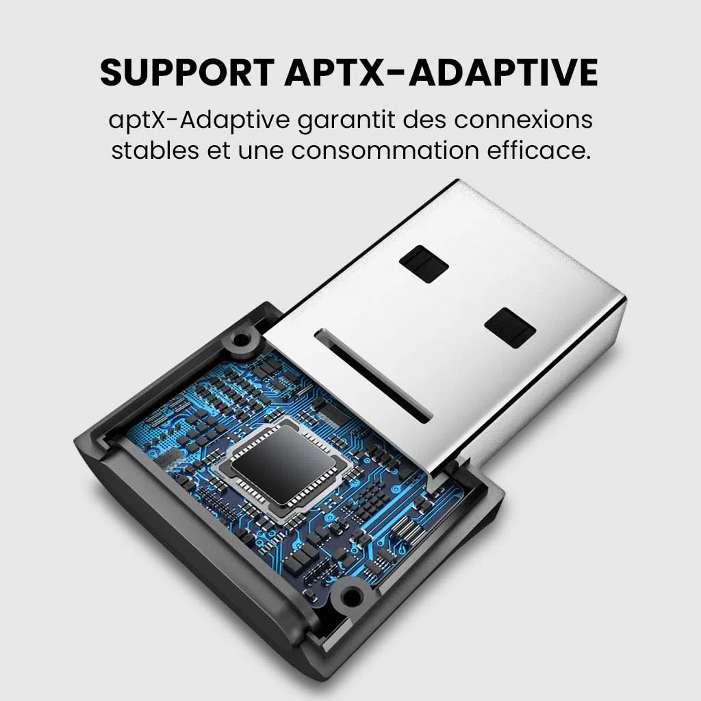 Avantree DG80-Gaming - Adaptateur Dongle USB Bluetooth 5.3 pour PS5 et Consoles de Jeu, avec aptX-Adaptive et Faible Latence, Clé émetteur Audio sans Fil pour Bluetooth Casques et Écouteurs