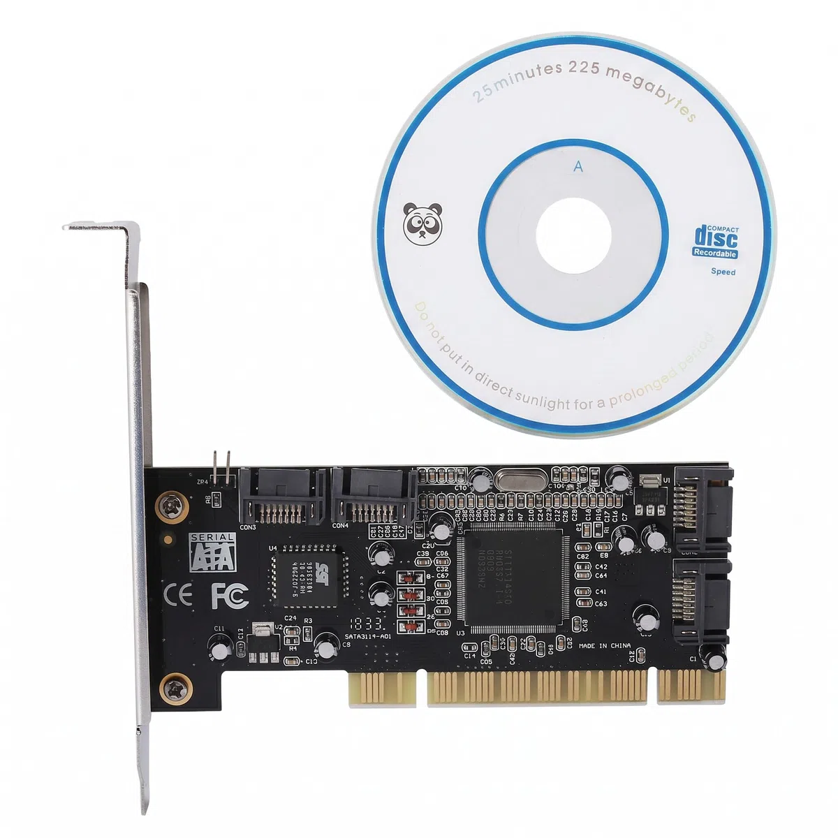 Carte PCI SATA, Carte contrôleur Interne pour Raid Sata 4 Ports PCI Chipset 1.5Gbps Sil3114