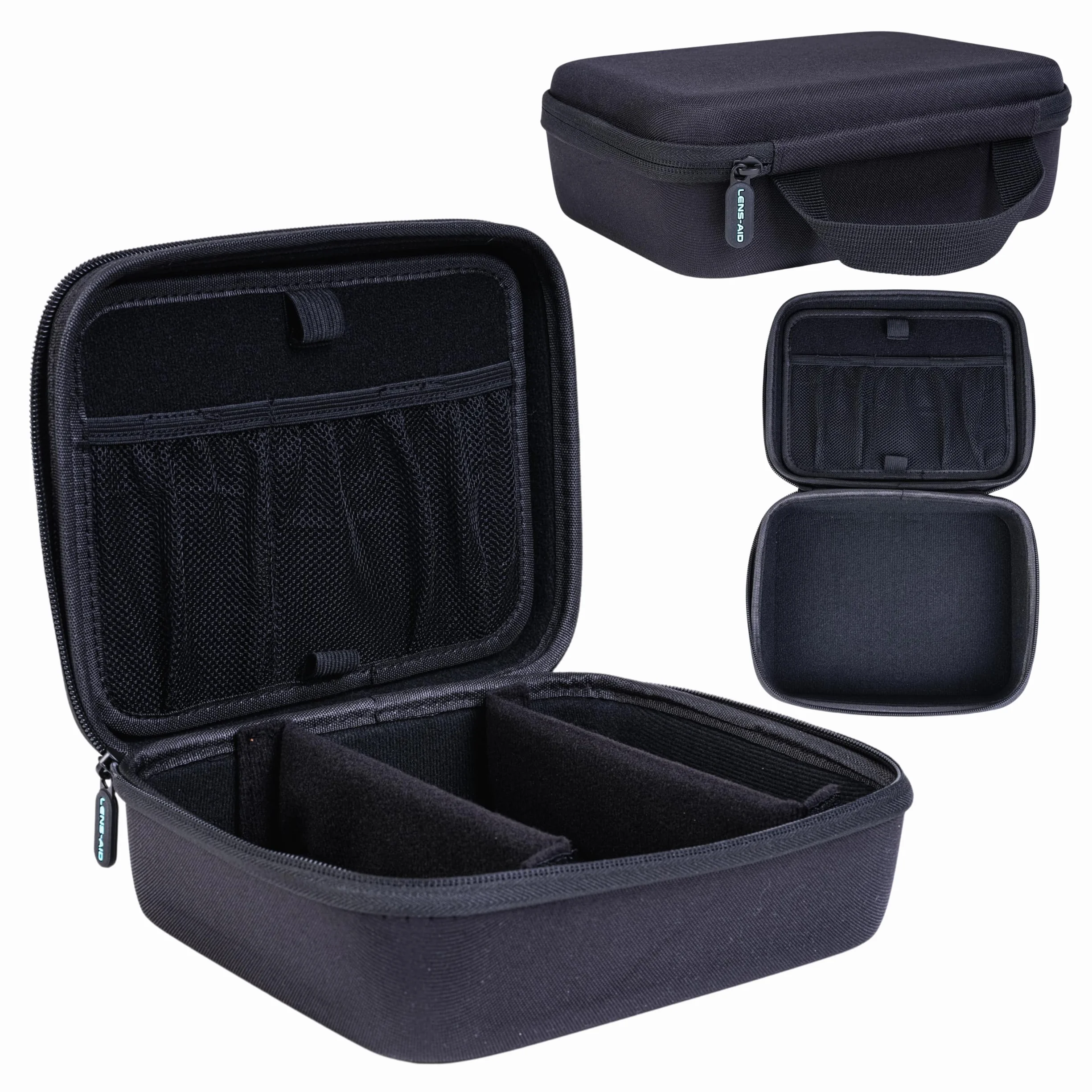 LENS-AID Étui de Rangement pour appareils Photo et Accessoires Techniques, Noir, m, Étui Rigide pour Le Rangement en Voyage