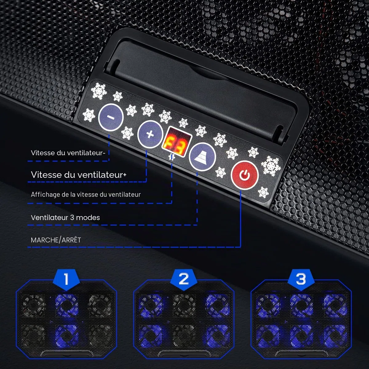 Coussin de Refroidissement pour Ordinateur Portable 12-17 Pouces, Uten Refroidisseur pour Ordinateur Portable avec 5 Réglables en Hauteur, 2 Ports USB