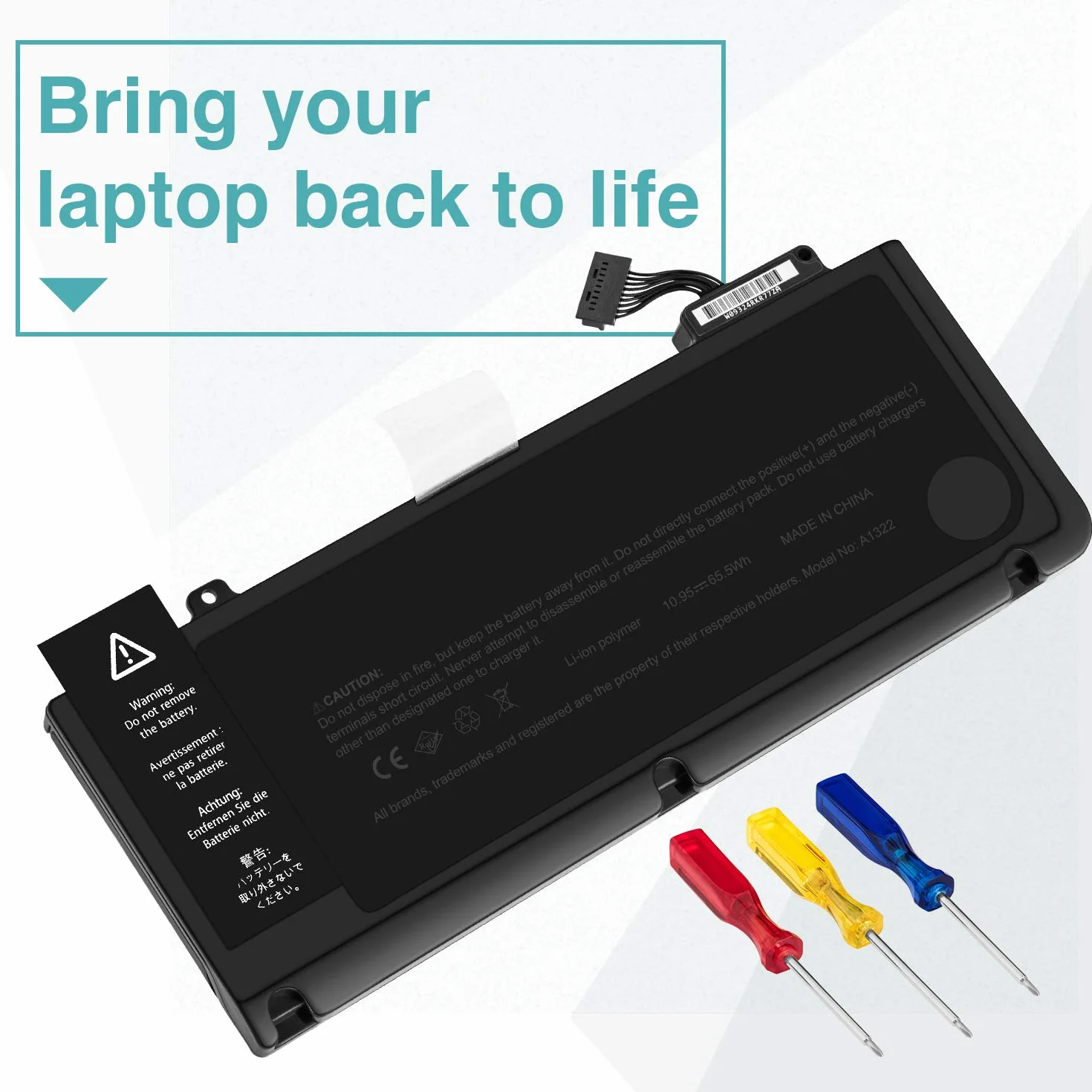 A1322 Batterie pour Ordinateur Portable A1278 pour Mac Book Pro 13 Pouces (Mid 2012 2010 2009 Early 2011 Late 2011)