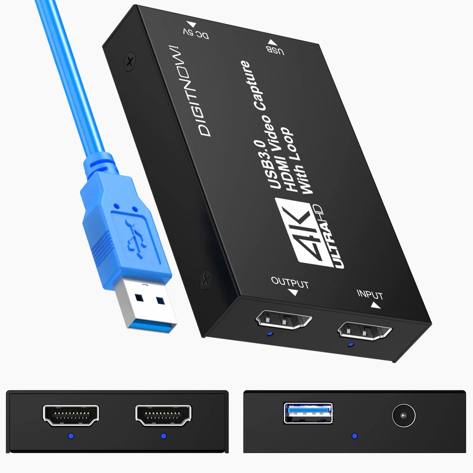 DIGITNOW!Carte de Capture HDMI 4k,Capture 1080p60, Enregistrement Audio Vidéo Grabber Numériseur Full HD 1080P pour PS5, PS4, Xbox Series X/S, Xbox One, Nintendo Switch
